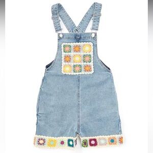 Tractr Sleeveless Crocheted-Trim Romper